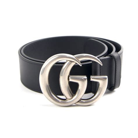 black gucci belt with silver buckle womens|Gucci gg belt women's.